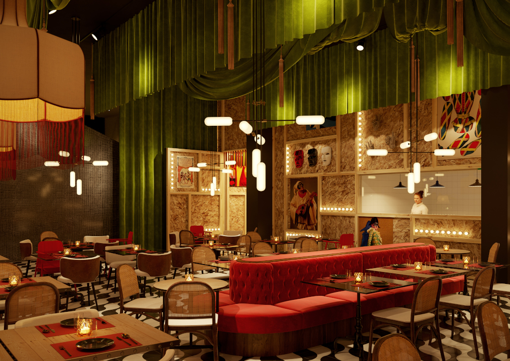 Ristorante elegante con tavoli apparecchiati e illuminazione soffusa a Tenerife.