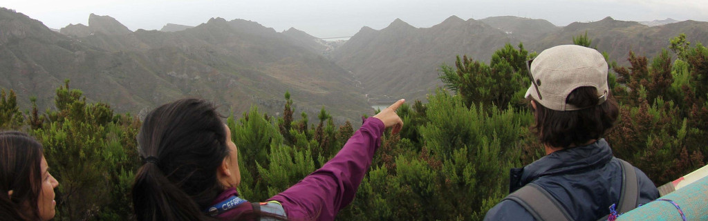 Le persone osservano il paesaggio montuoso di Anaga, Tenerife.