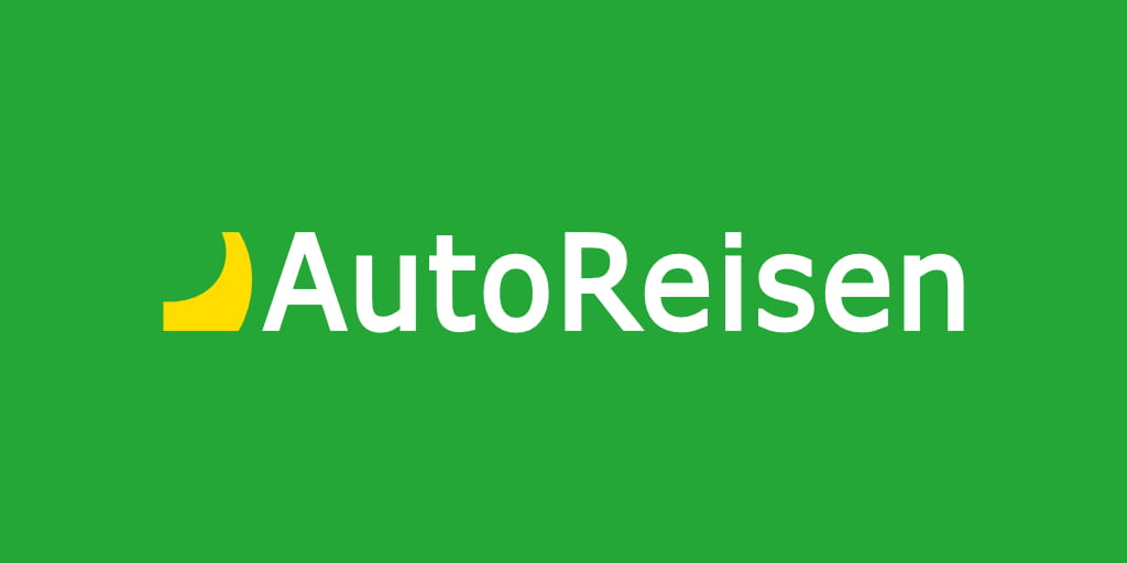 AutoReisen su sfondo verde con logo giallo.