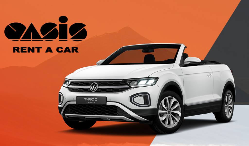 Volkswagen T-Roc cabriolet di Oasis Rent a Car a Tenerife.