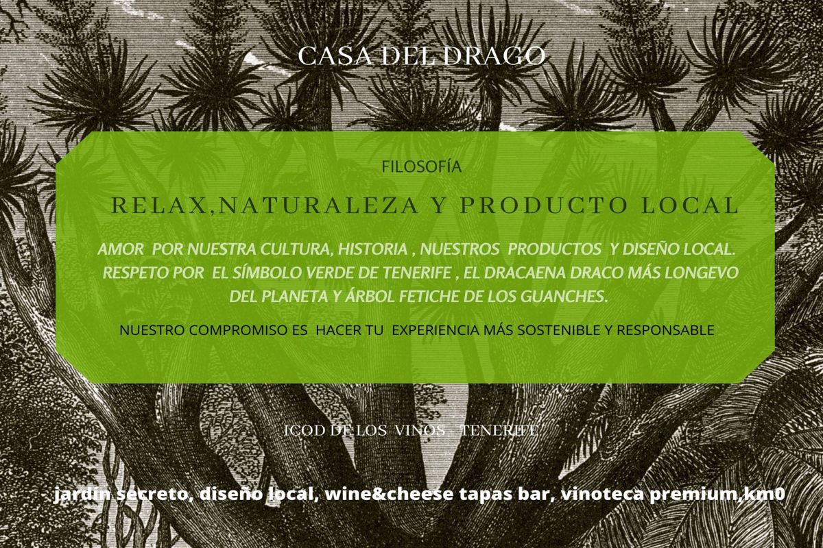 Casa del Drago a Icod de los Vinos, filosofia del relax, natura e prodotti locali.