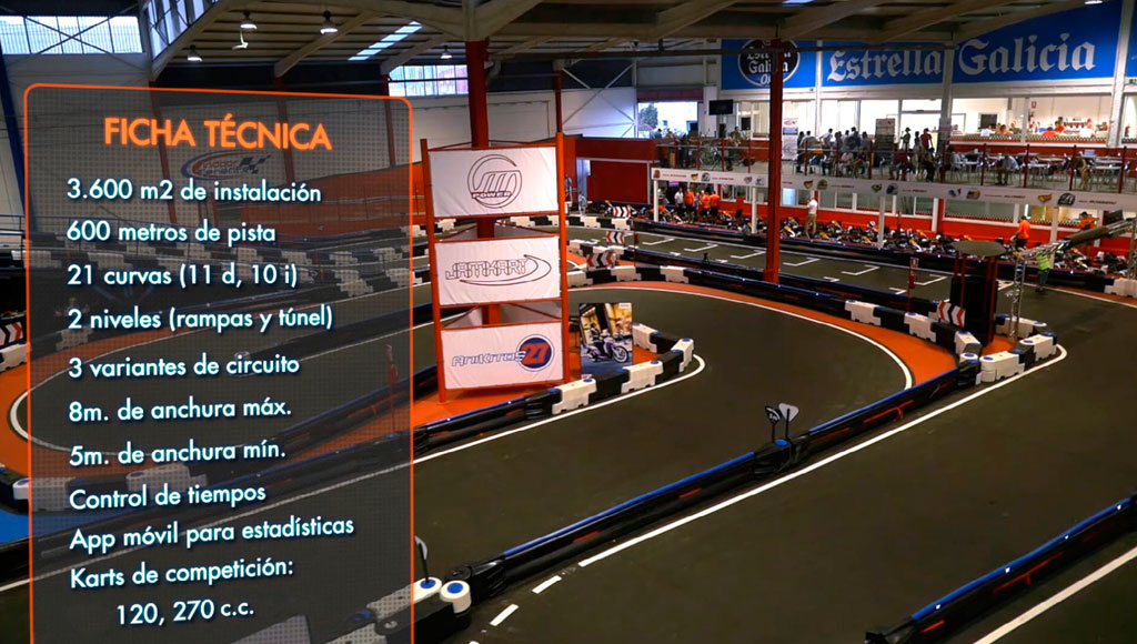 Il karting a Tenerife con 600 m di pista, 21 curve, 2 livelli e 3 varianti su circuito.